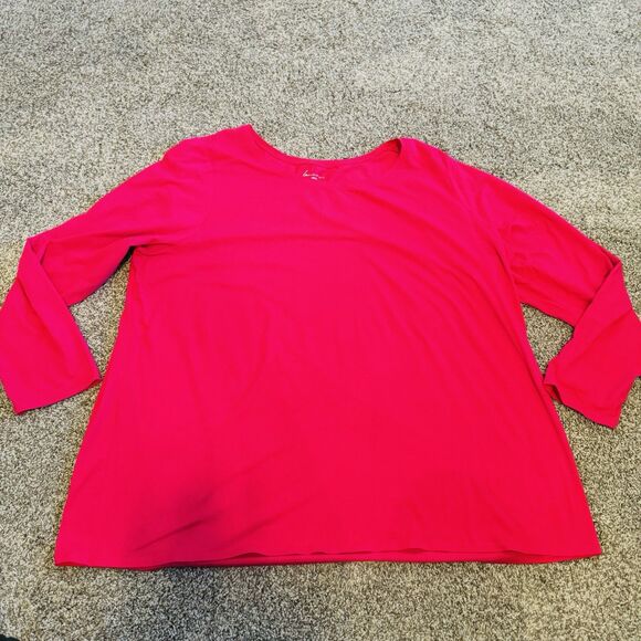 LANE BRYANT Women’s Plus Size 26/28 Pink Long Sleeve Blouse Top – Great Shape - Picture 1 of 5